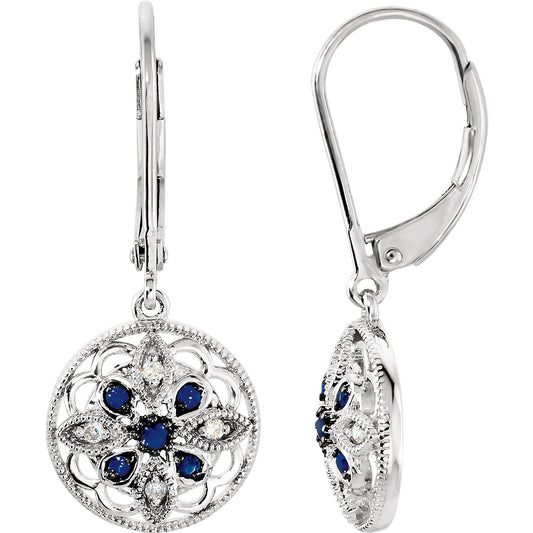 Iris Sapphire & Diamond Dangle Earrings