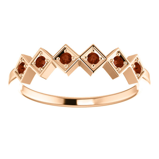 Dahlia Garnet Stackable Ring