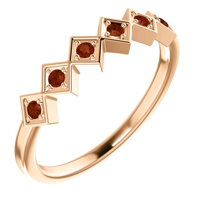 Dahlia Garnet Stackable Ring