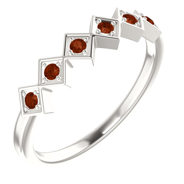 Dahlia Garnet Stackable Ring