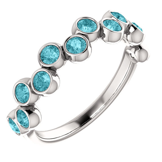 Poppy Blue Zircon Band