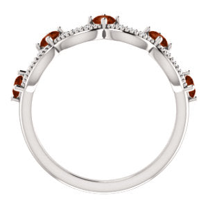 Myrtle Garnet and Diamond Crown Ring
