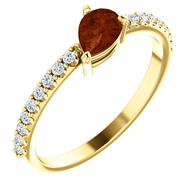 Lilac Garnet and Diamond Ring