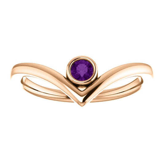 Poppy Amethyst Chevron Ring