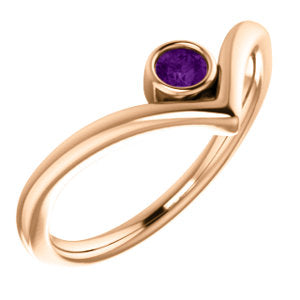 Poppy Amethyst Chevron Ring