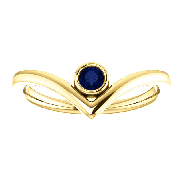 Poppy Blue Sapphire Chevron Ring