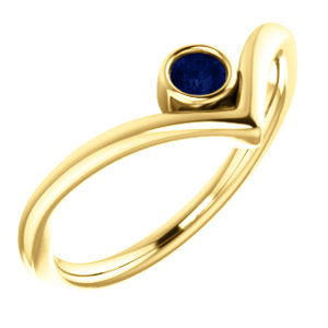 Poppy Blue Sapphire Chevron Ring