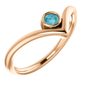 Poppy Blue Zircon Chevron Ring