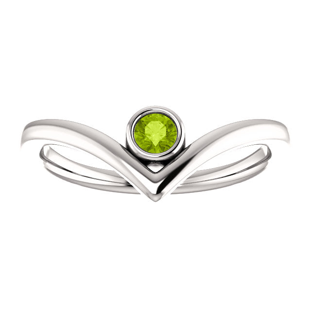 Poppy Peridot Chevron Ring