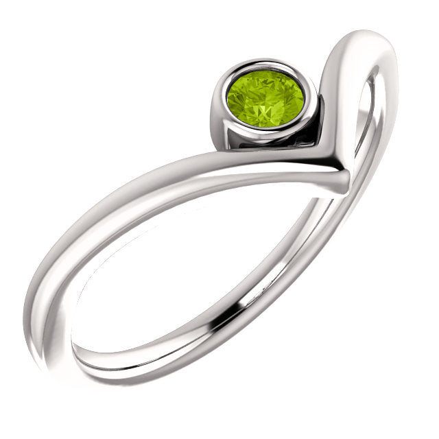 Poppy Peridot Chevron Ring