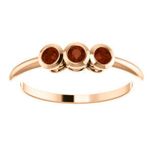 Poppy Garnet Three Stone Ring