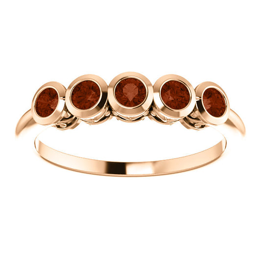 Poppy Garnet Five Stone Ring