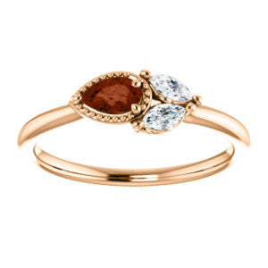Jasmine Garnet and Diamond Ring