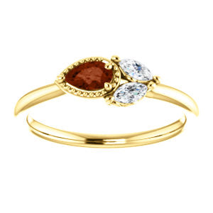 Jasmine Garnet and Diamond Ring