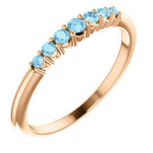 Lilac Aquamarine Stackable Ring