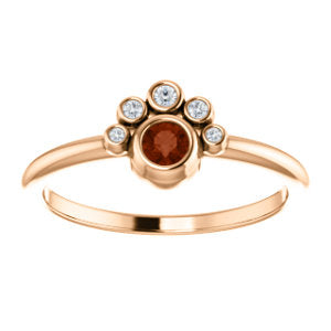 Poppy Garnet and Diamond Ring