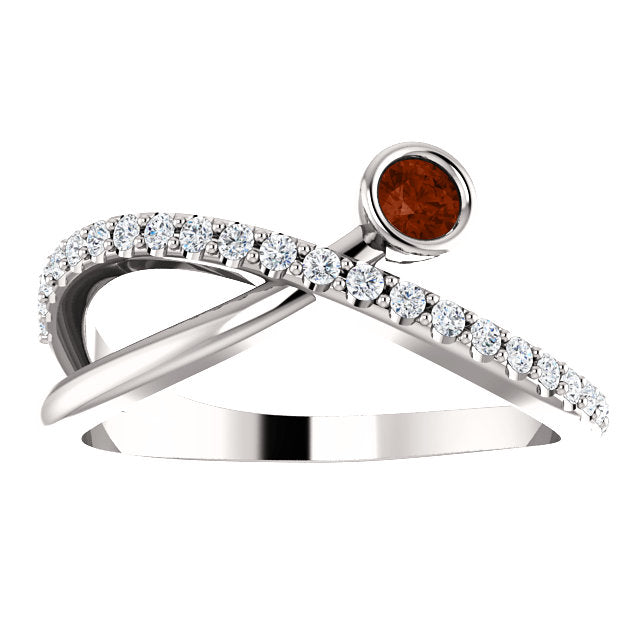 Poppy Garnet and Diamond Ring