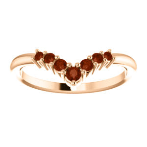 Bellflower Garnet Chevron Stackable Ring