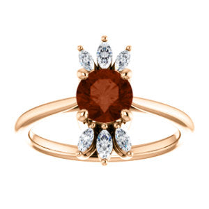 Orchid Garnet and Diamond Ring