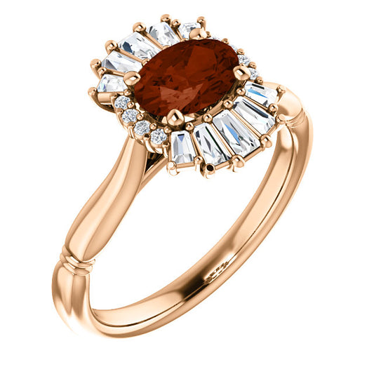 Garnet and Diamond Ring