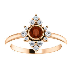 Poppy Garnet and Diamond Ring