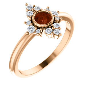 Poppy Garnet and Diamond Ring