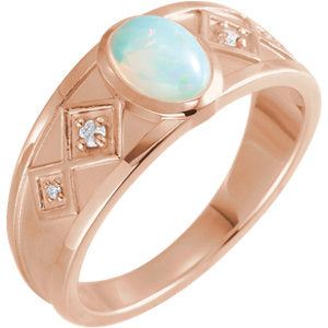 Dahlia Ethiopian Opal and Diamond Ring