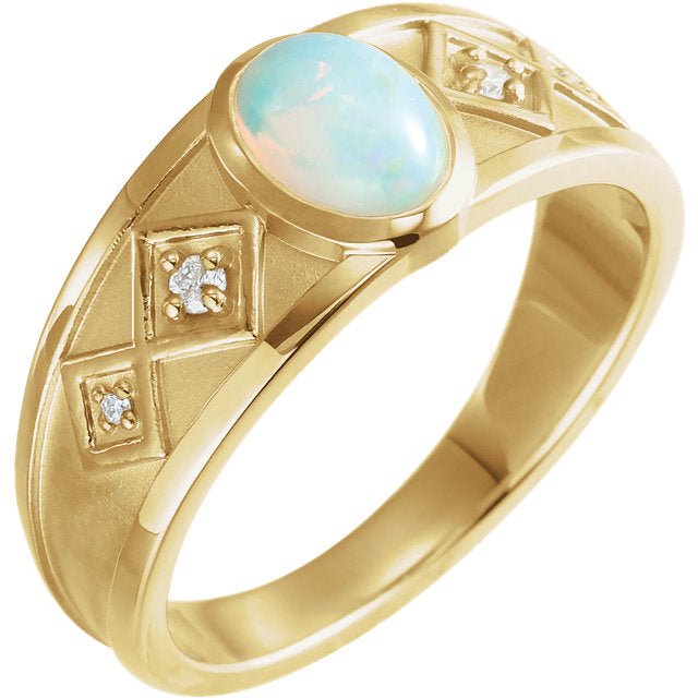 Dahlia Ethiopian Opal and Diamond Ring