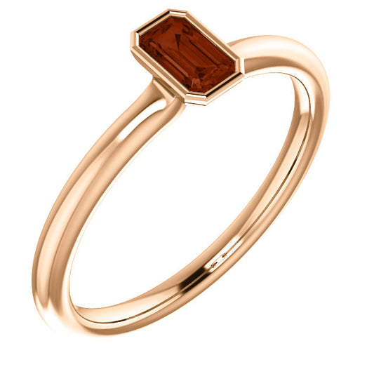 Zinnia Garnet Stackable Ring