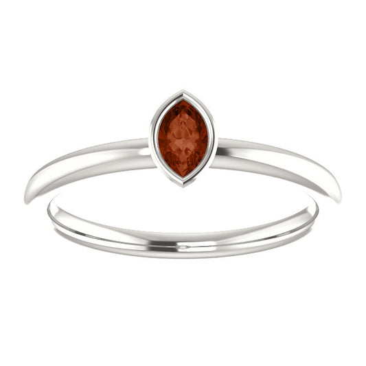 Clematis Garnet Stackable Ring