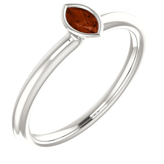 Clematis Garnet Stackable Ring