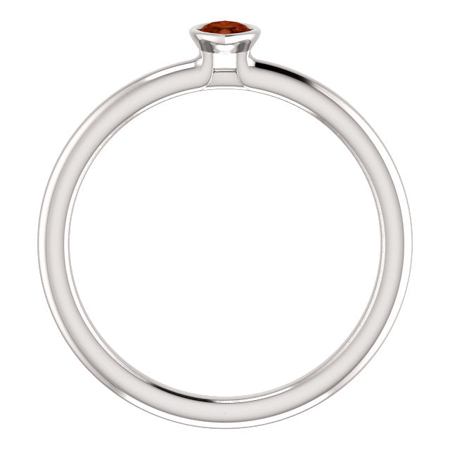 Clematis Garnet Stackable Ring