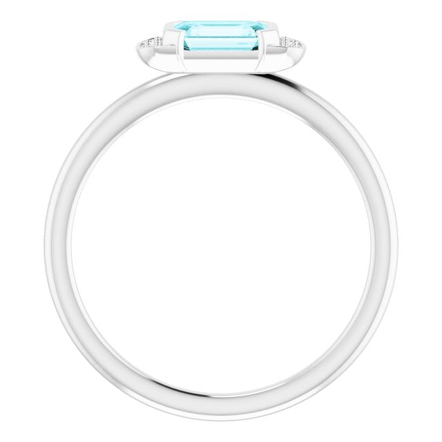 Dahlia Blue Zircon and Diamond Ring
