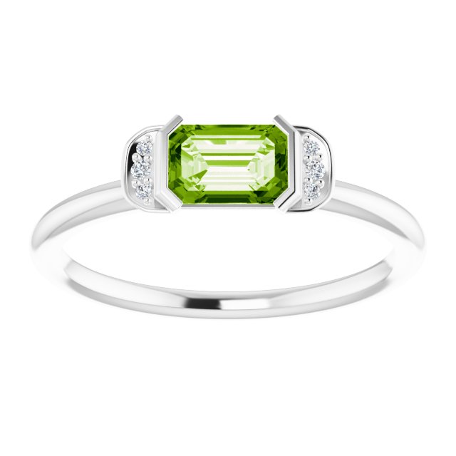 Dahlia Peridot and Diamond Ring