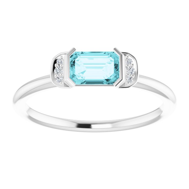 Dahlia Blue Zircon and Diamond Ring