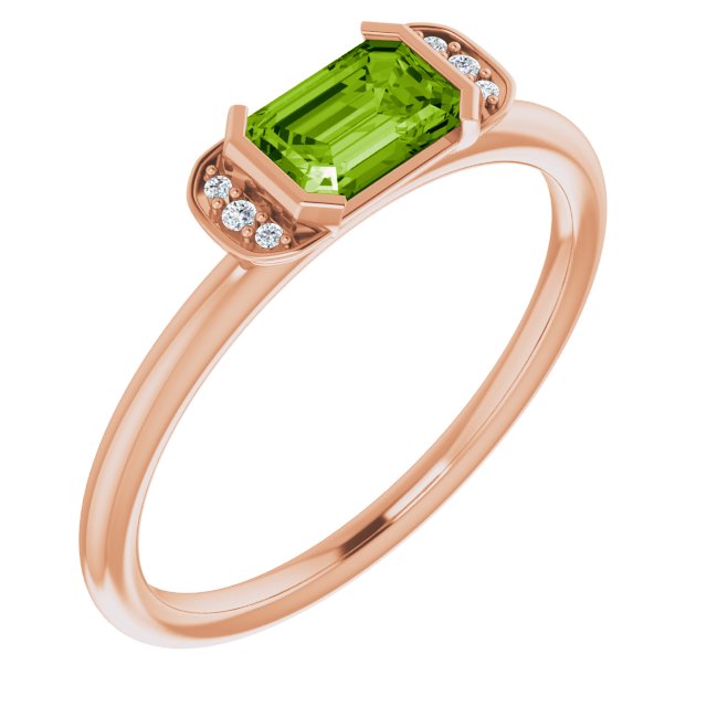 Dahlia Peridot and Diamond Ring