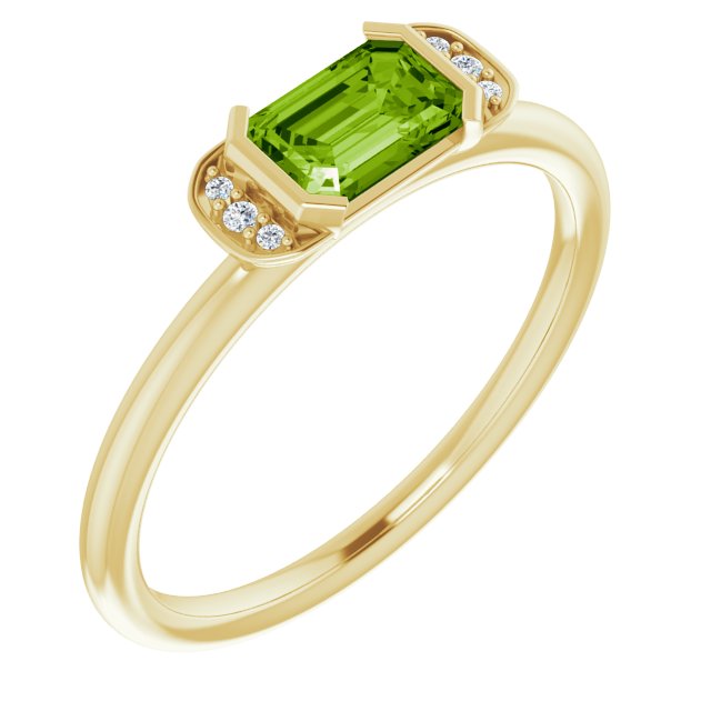 Dahlia Peridot and Diamond Ring