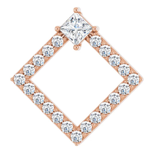 Dahlia Square Diamond Pendant