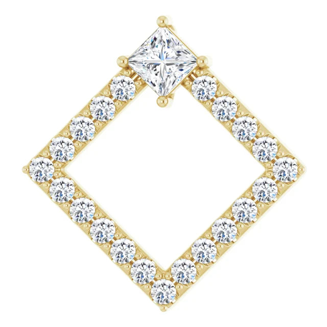 Dahlia Square Diamond Pendant