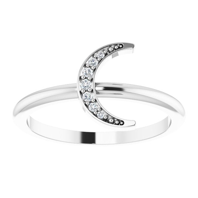 Aster Diamond Crescent Moon Ring