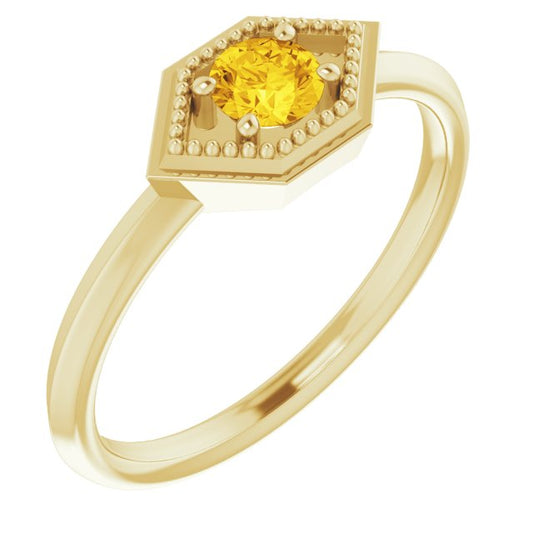 Dahlia Yellow Sapphire Geometric Ring