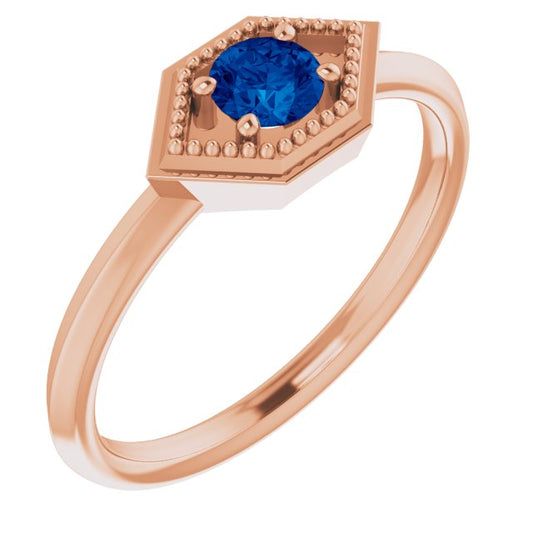 Dahlia Blue Sapphire Geometric Ring