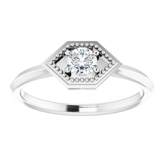Dahlia White Sapphire Geometric Ring