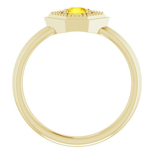 Dahlia Yellow Sapphire Geometric Ring