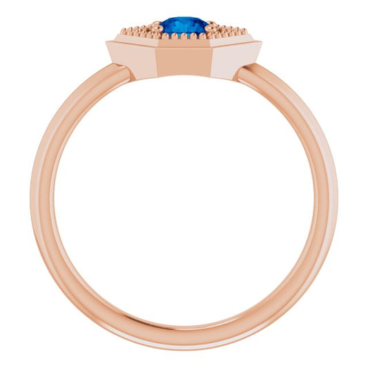 Dahlia Blue Sapphire Geometric Ring