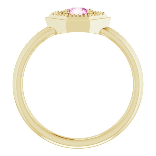 Dahlia Pink Sapphire Geometric Ring