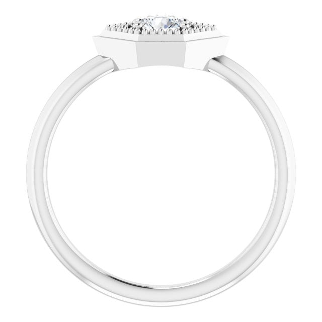 Dahlia White Sapphire Geometric Ring