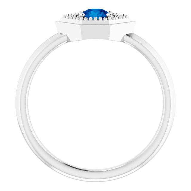 Dahlia Blue Sapphire Geometric Ring
