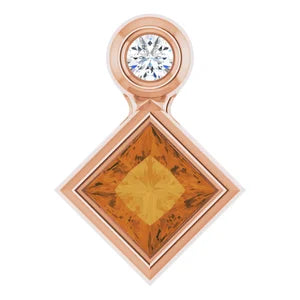 Dahlia Bezel Citrine & Diamond Pendant