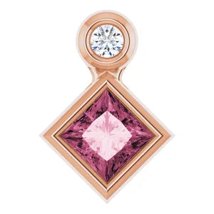 Dahlia Bezel Pink Tourmaline & Diamond Pendant